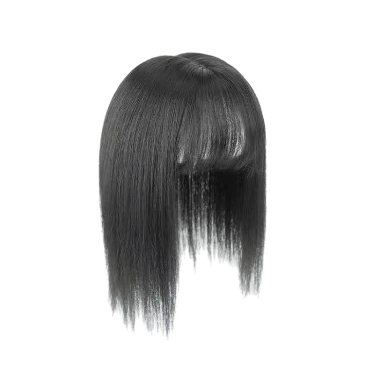 Hair Topper with Air Bangs for Women 12.6 inch Synthetic Hairpiece for Thinning Hair, Natural Looking Top Hair Extension with Clips