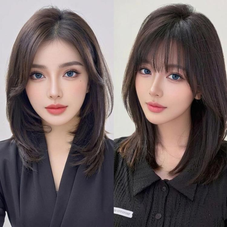 Hair Topper with Air Bangs for Women 12.6 inch Synthetic Hairpiece for Thinning Hair, Natural Looking Top Hair Extension with Clips