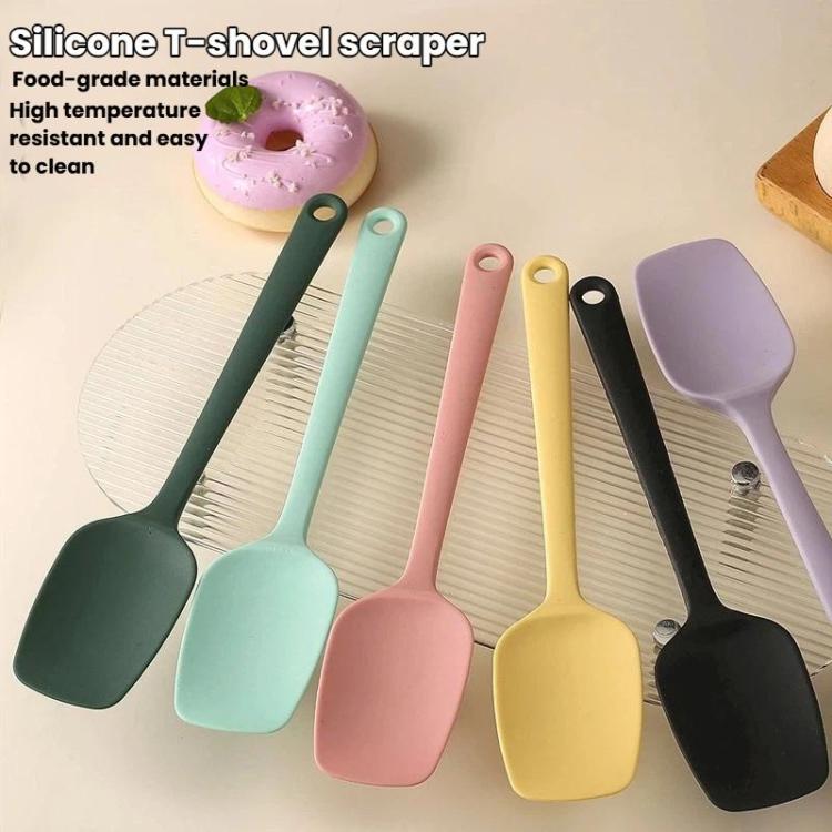 LsCook 2-Piece Set Food-Grade Silicone Spatula Dual-Purpose Butter Knife Cake Frosting Spatula, Large T-shaped Large Round Hole 38g