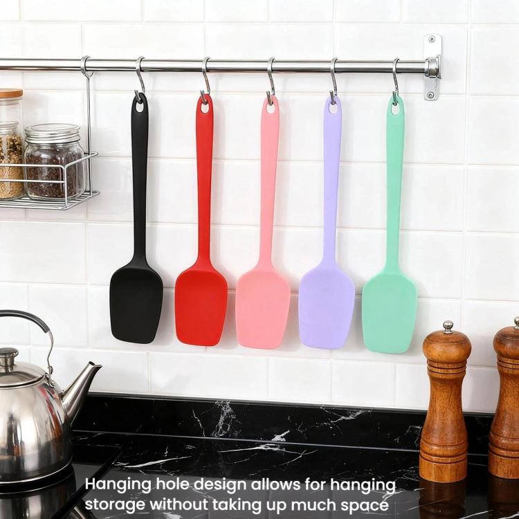 LsCook 2-Piece Set Food-Grade Silicone Spatula Dual-Purpose Butter Knife Cake Frosting Spatula, Large T-shaped Large Round Hole 38g