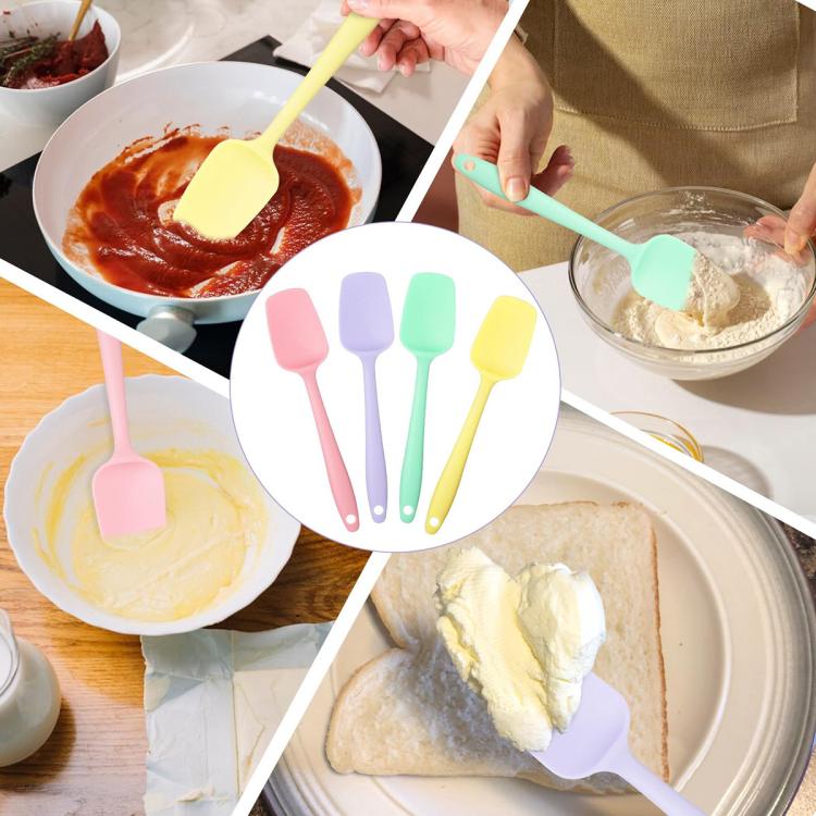 LsCook 2-Piece Set Food-Grade Silicone Spatula Dual-Purpose Butter Knife Cake Frosting Spatula, Large T-shaped Large Round Hole 38g