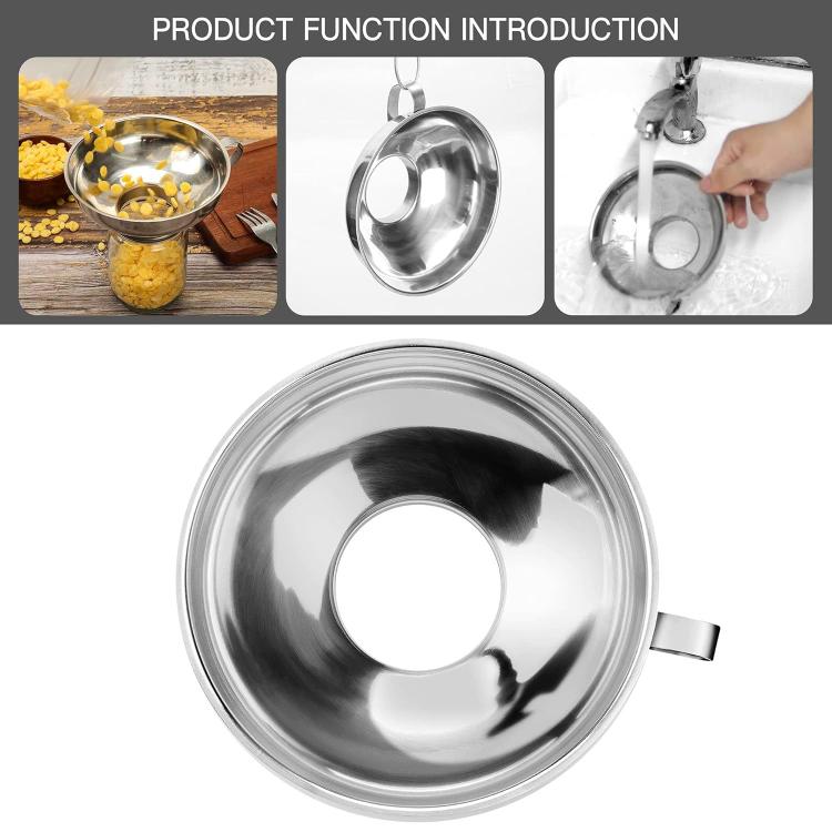 LsCook 3-Piece Set Stainless Steel Wide-Mouth Funnel Large-Mouth Jam Funnel
