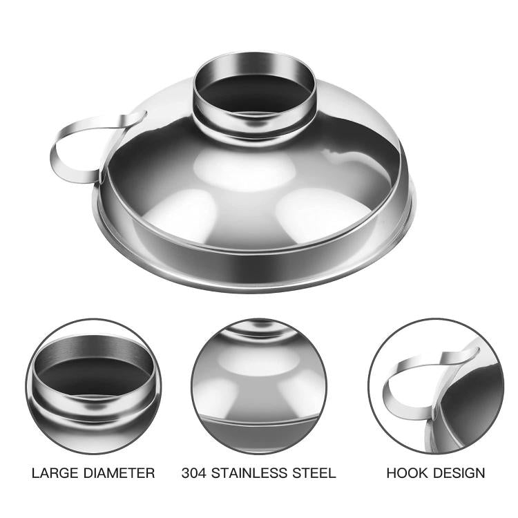 LsCook 3-Piece Set Stainless Steel Wide-Mouth Funnel Large-Mouth Jam Funnel