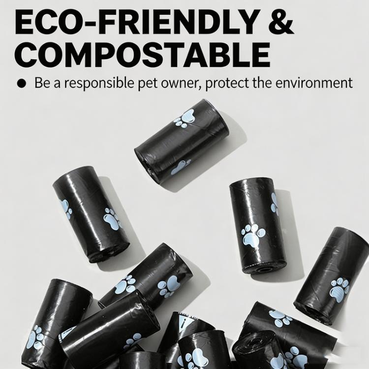 Dog Poop Bags Refill Rolls Leak-Proof Pet Waste Bags Eco-Friendly Unscented with Cute Footprint Design 1.2 Silk, 10 Rolls/150 Bags, 20 Rolls/300 Bags