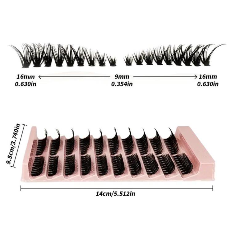 180-Cluster Single-Cluster Segmented Self-Grafting Thick Curled False Eyelashes, 40D, 60D, 80D