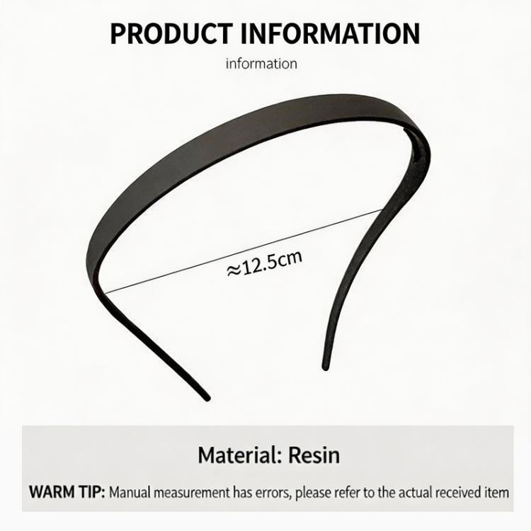 Matte U-Shaped Headbands for Women Glasses Friendly Non-Slip Hair Bands Thin Resin Hair Hoops No Pressure on Ears