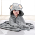 Coral Fleece Absorbent Baby Swaddle Blanket Towel With Cape, 80x80cm