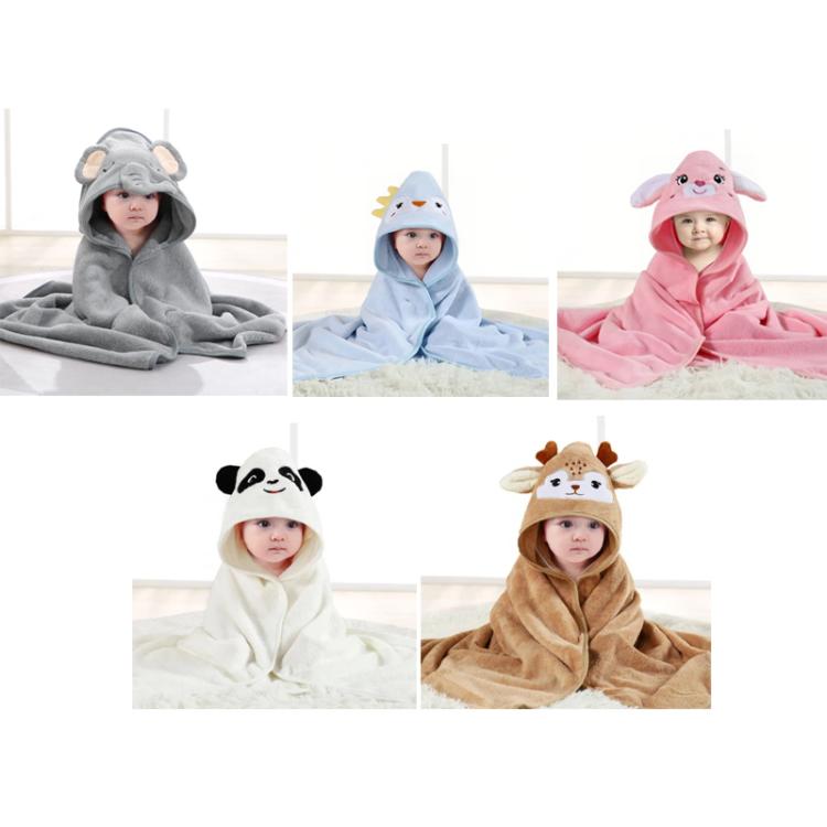 Coral Fleece Absorbent Baby Swaddle Blanket Towel With Cape, 80x80cm