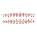 24Pcs /Set 3D Flower Press on Nails Pink Ombre Almond Fake Nails Sweet Style Manicure Kit for Women