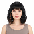 Short Wavy Hair With Side-Swept Bangs Natural Parting Synthetic Short Hair