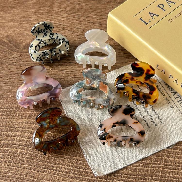 Small Hair Claw Clips for Women Non-Slip Tortoise Shell Acetate Hair Clips Vintage French Design Hair Jaw Clips