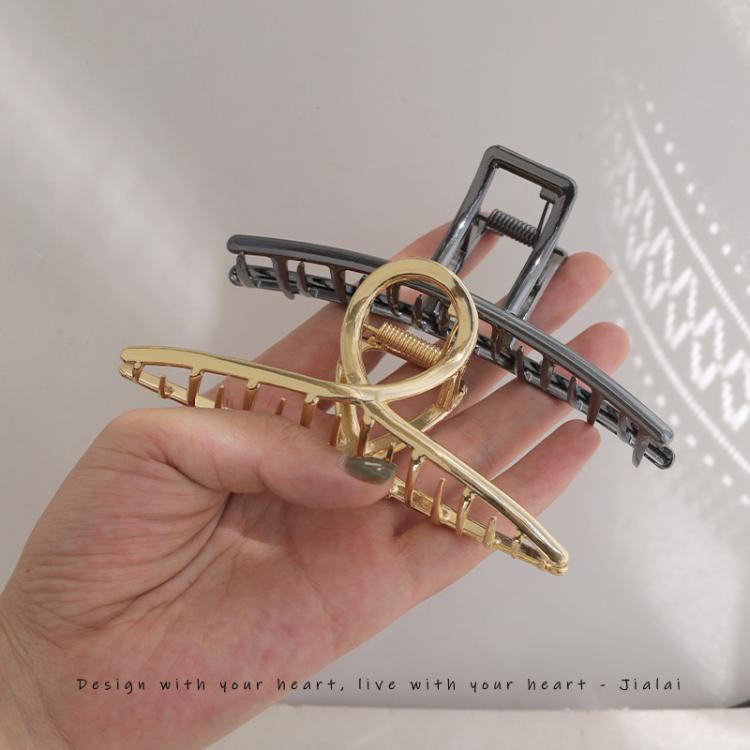 Metal Hair Claw Clips Women Large Hair Clips for Thick Hair Non-Slip Strong Hold Hair Catch Barrette Jaw Clips, 11.5cm Gold, 13.5cm Gold, 11.5cm Gray Black, 13.5cm Gray Black, 11.5cm Silver, 13.5cm Silver