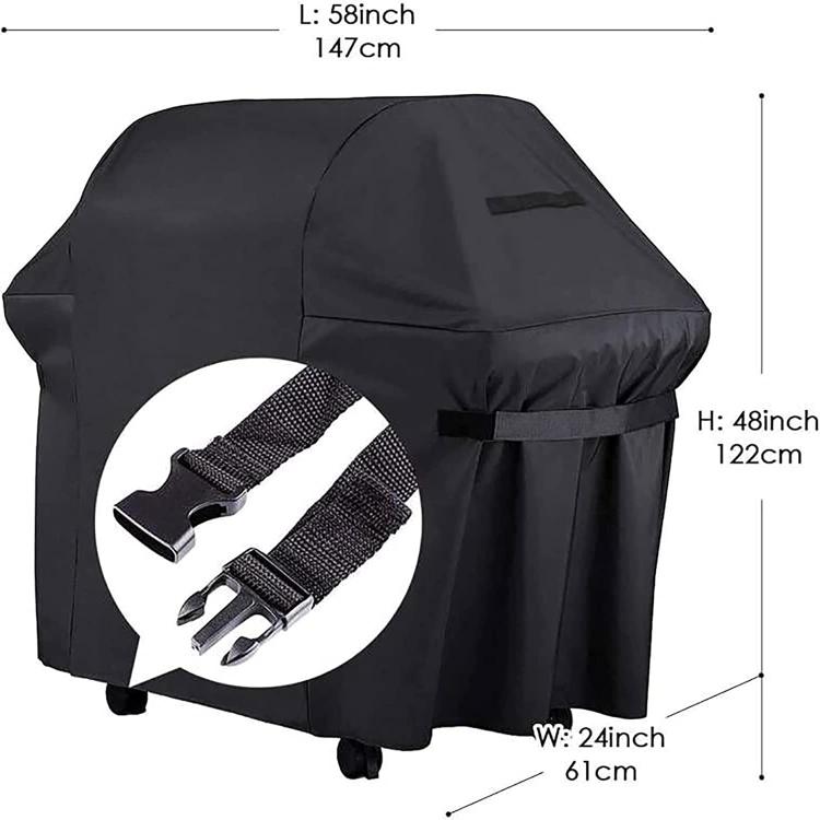 Outdoor 600D Oxford Fabric Waterproof Dustproof BBQ Grill Cover, 147x61x122cm