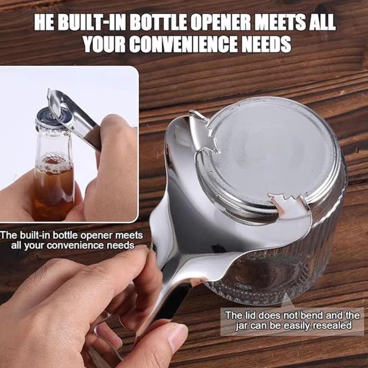 LsCook Multifunctional Mason Jar Lid Opener Stainless Steel Bottle Opener