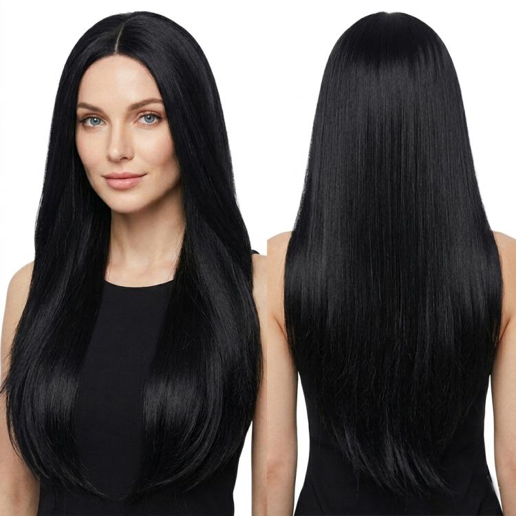 80cm Cosplay Versatile Center-Parted Long Straight Wig, Black, White, Silver, Light Gold, Red, Dark Brown, Light Brown, Purple, Royal Blue, Claret, Orange, Mint Green, Gray, Light Purple, Sky Blue, Linen, Gold, Light Yellow, Smoky Pink, Blue-black     ...