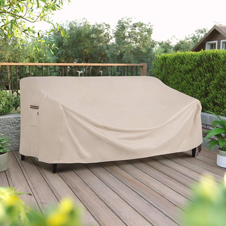 Patio Sofa Cover 600D Waterproof & Windproof Outdoor Couch Cover Garden Furniture Protector with Air Vents, 137x96x73/50cm