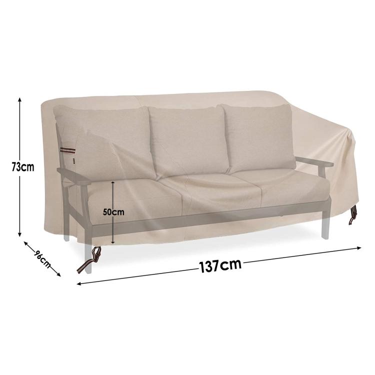 Patio Sofa Cover 600D Waterproof & Windproof Outdoor Couch Cover Garden Furniture Protector with Air Vents, 137x96x73/50cm