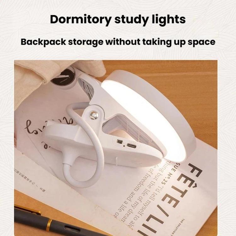 Xiajule Portable Clip On Desk Lamp Night Light, Eye Protection High CRI Reading Lamp, Plug-in, Rechargeable, Rechargeable 3 Color Temperatures Stepless Dimming