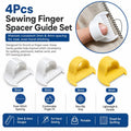 4Pcs Sewing Finger Spacer Guide Set Even Stitch Spacing Tool for Hand Sewing, Quilt Template Ruler for Consistent Stitching Includes 3mm & 4mm Gauges