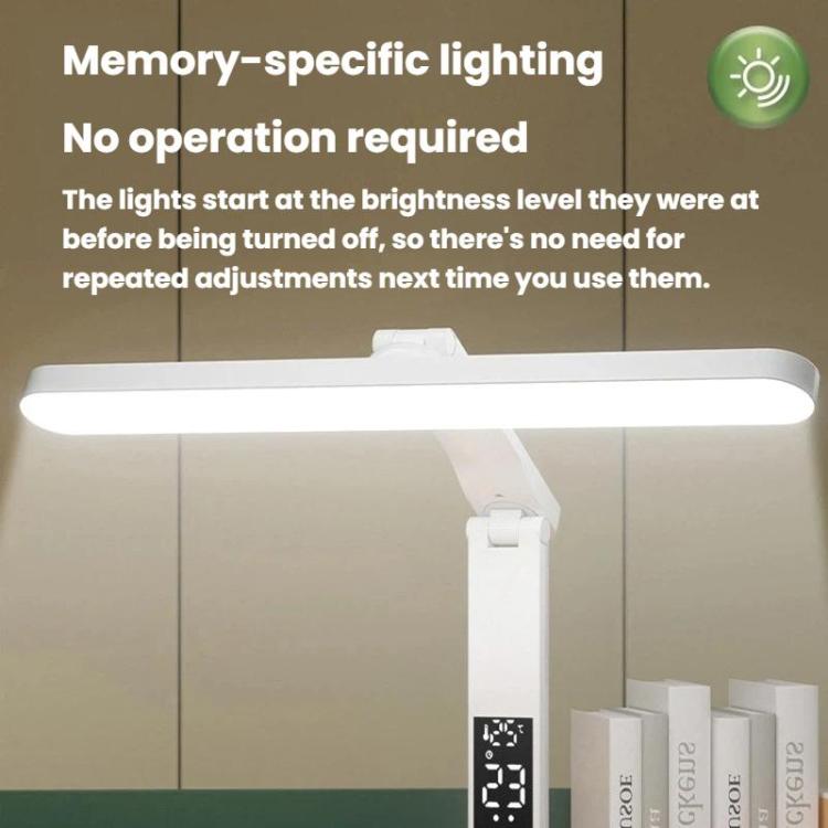Xiajule Portable LED Desk Lamp With Time Display & Pen Holder, Dimmable Eye-Caring Lamp For Reading Homework, 1500mAh, 1800mAh