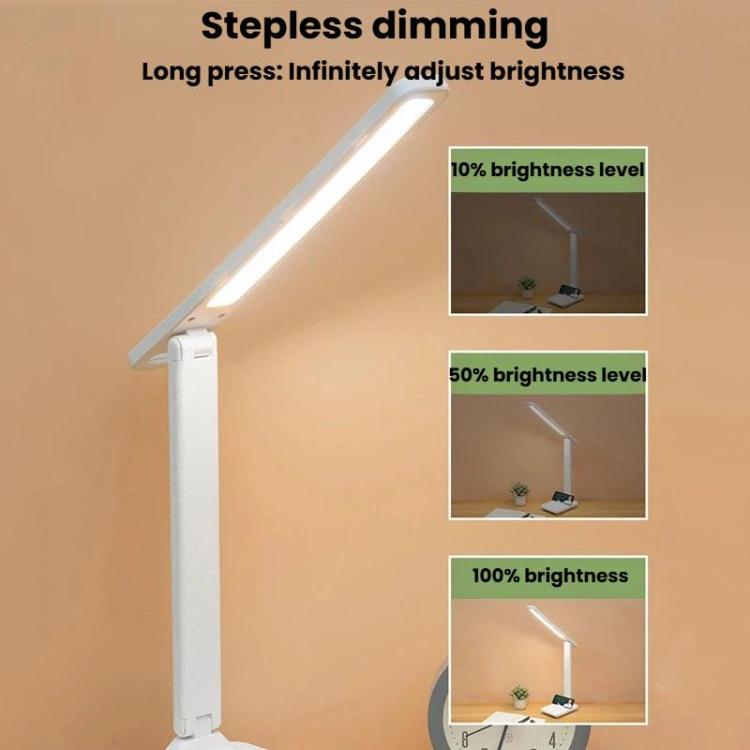 Xiajule Three-Color Temperature LED Folding Eye-Caring Desk Lamp, USB Stepless Dimmable Reading Light For Bedroom Dormitory, Plug-in, Rechargeable 500mAh, Rechargeable 800mAh, Rechargeable 1200mAh