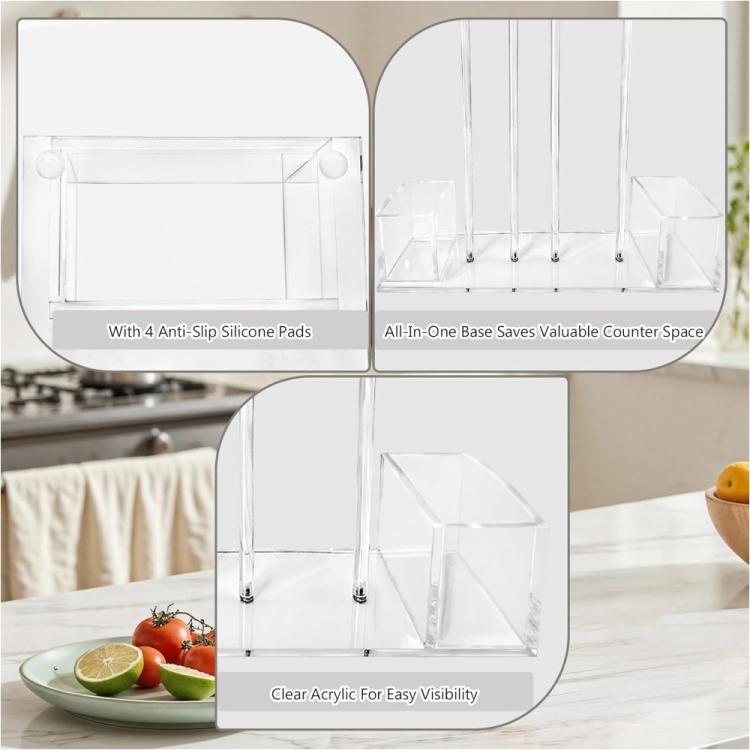 Integrated Acrylic Mason Jar Lid Organizer, Fits 12 Wide-Mouth/12 Standard-Mouth Lids and Rings