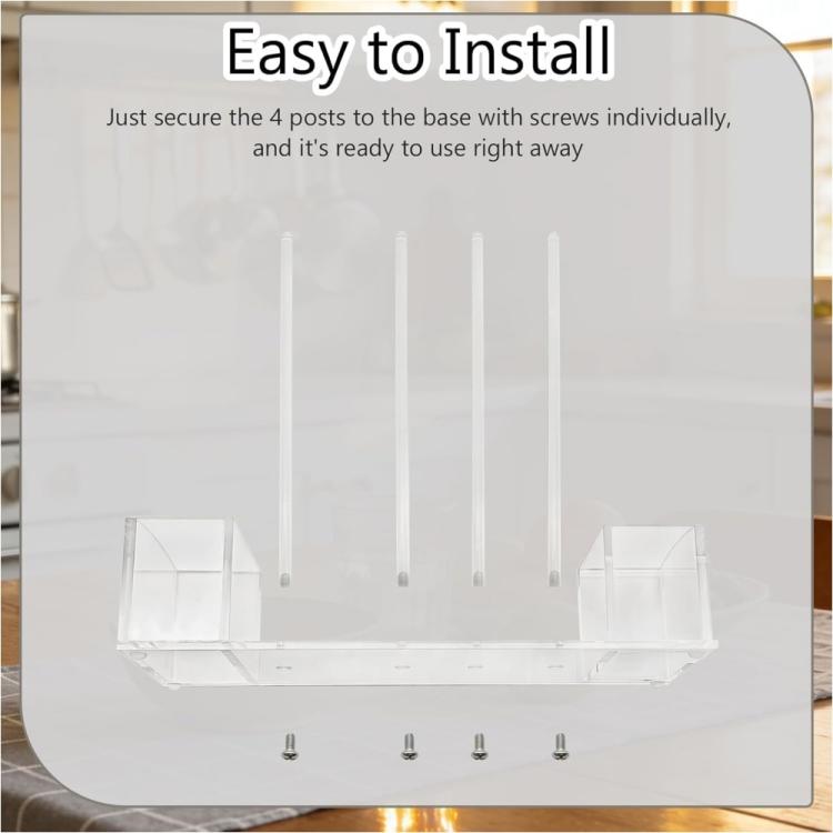 Integrated Acrylic Mason Jar Lid Organizer, Fits 12 Wide-Mouth/12 Standard-Mouth Lids and Rings