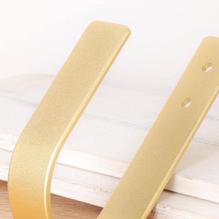 2pcs Wall-Mounted U-Shaped Metal Curtain Storage Hook, 2pcs Gold