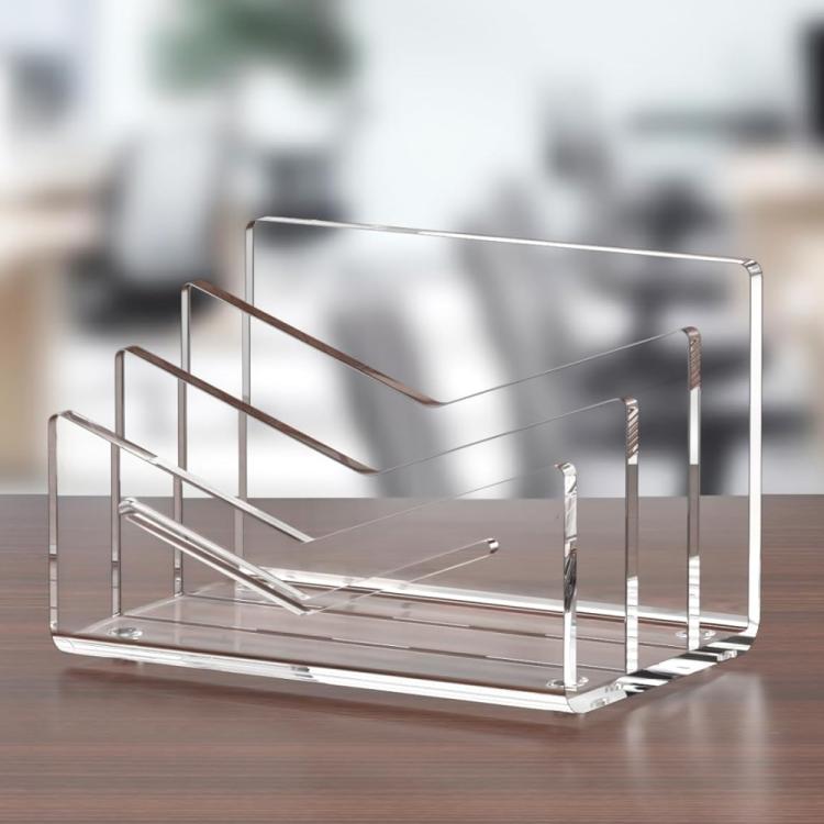 Acrylic 3-layer Letter Organizer/Card Sorting Clip for Home and Office Use, YX243