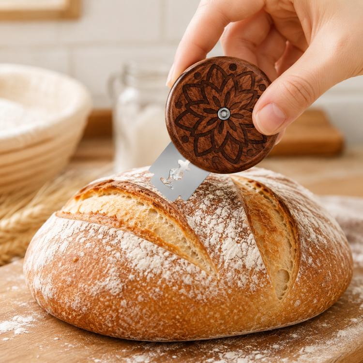 Bread Trimming Knife Wooden-Handled Bread Slicer, LsCook 6-Piece Set Lily Rosewood