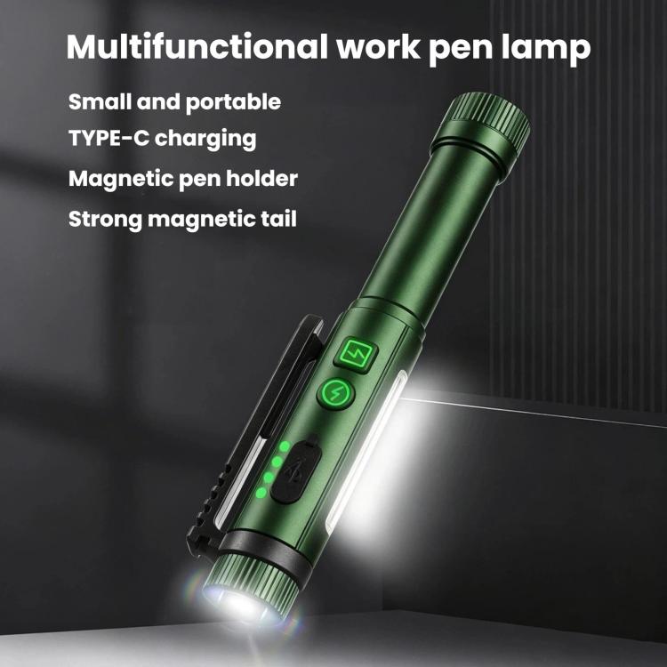 Multifunctional Dual Magnetic Pen Clip Flashlight, Outdoor Portable Inspection Work Pen Light