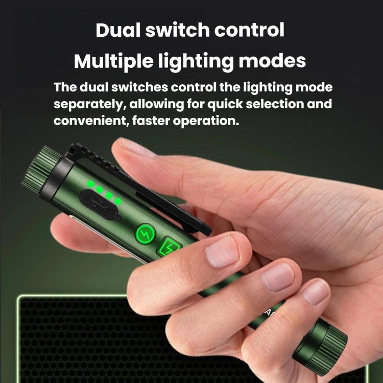 Multifunctional Dual Magnetic Pen Clip Flashlight, Outdoor Portable Inspection Work Pen Light