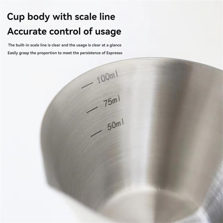 LsCook Thick 304 Stainless Steel 100ml Coffee Brewing Cup With Measurement Markings
