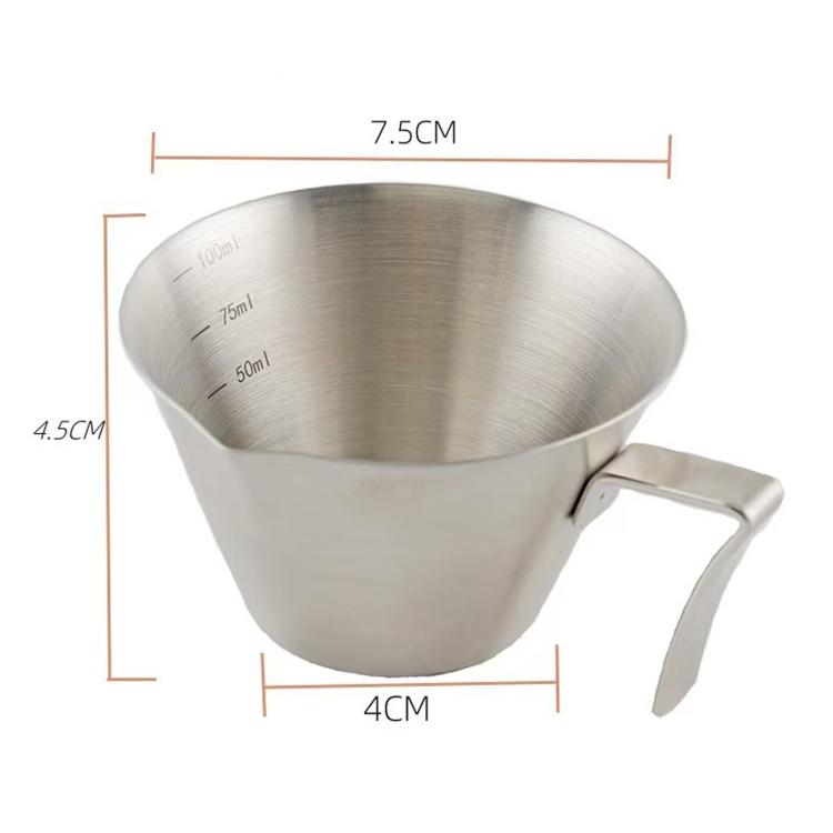 LsCook Thick 304 Stainless Steel 100ml Coffee Brewing Cup With Measurement Markings