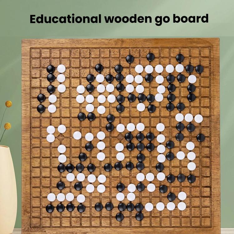 Go Board & Stones Set With Storage Jar, Gomoku Educational Puzzle Toy, MDF Red