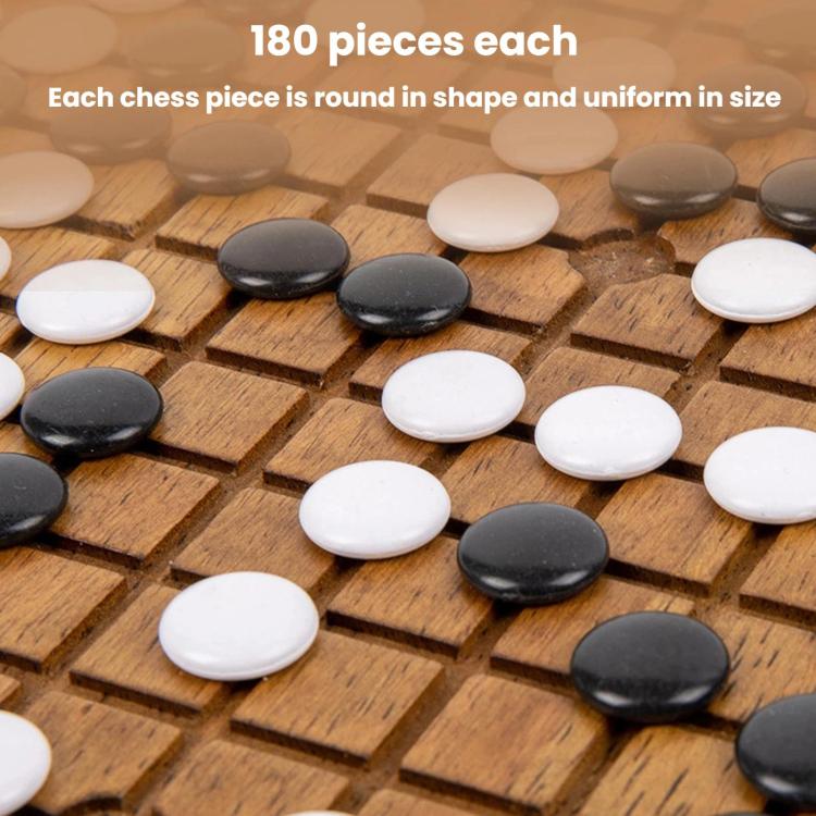 Go Board & Stones Set With Storage Jar, Gomoku Educational Puzzle Toy, MDF Red