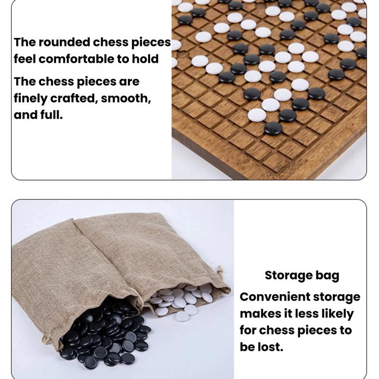 Go Board & Stones Set With Storage Jar, Gomoku Educational Puzzle Toy, MDF Red