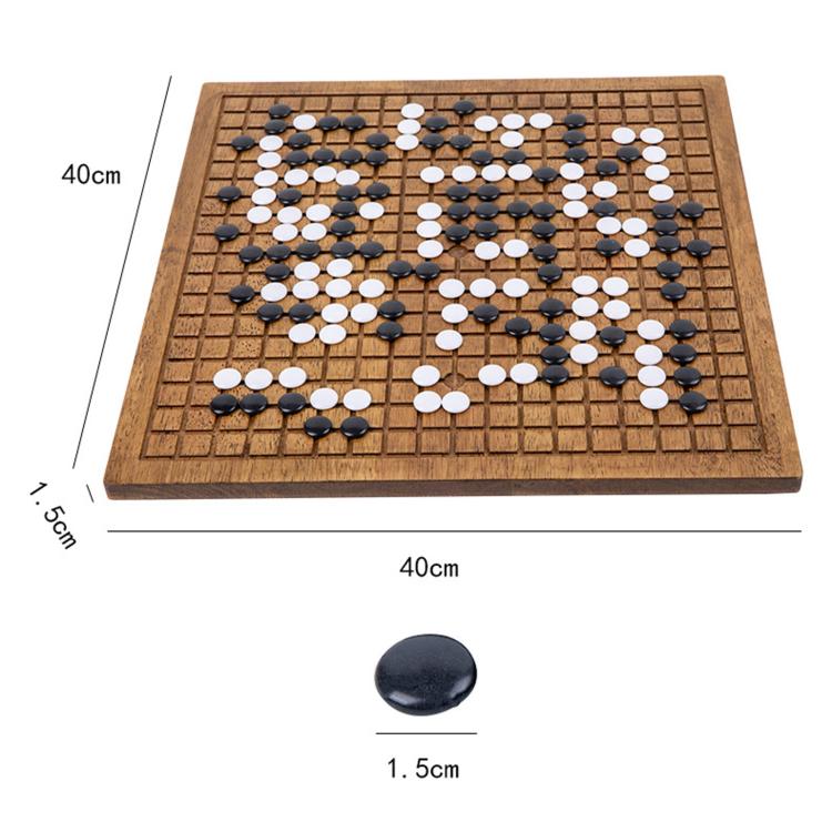 Go Board & Stones Set With Storage Jar, Gomoku Educational Puzzle Toy, MDF Red