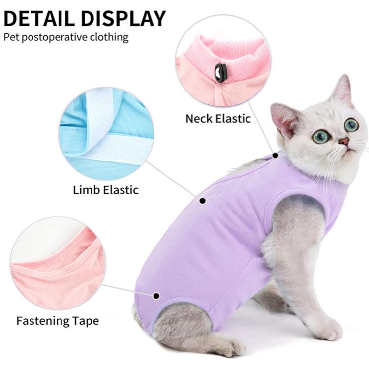 Summer Elastic Breathable Cat Surgery Suit, Pets Lick-Proof Cool Postoperative Recovery, S Blue, M Blue, L Blue, S Pink, M Pink, L Pink, S Purple, M Purple, L Purple