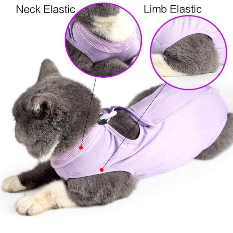 Summer Elastic Breathable Cat Surgery Suit, Pets Lick-Proof Cool Postoperative Recovery, S Blue, M Blue, L Blue, S Pink, M Pink, L Pink, S Purple, M Purple, L Purple