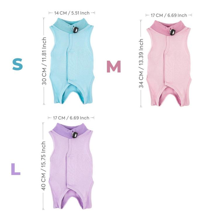 Summer Elastic Breathable Cat Surgery Suit, Pets Lick-Proof Cool Postoperative Recovery, S Blue, M Blue, L Blue, S Pink, M Pink, L Pink, S Purple, M Purple, L Purple