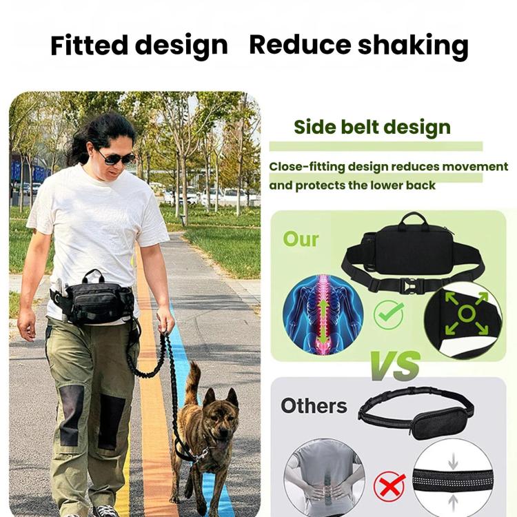 Dog Walking Bag With Leash Multifunctional Outdoor Sports Water Bottle Waist Pack