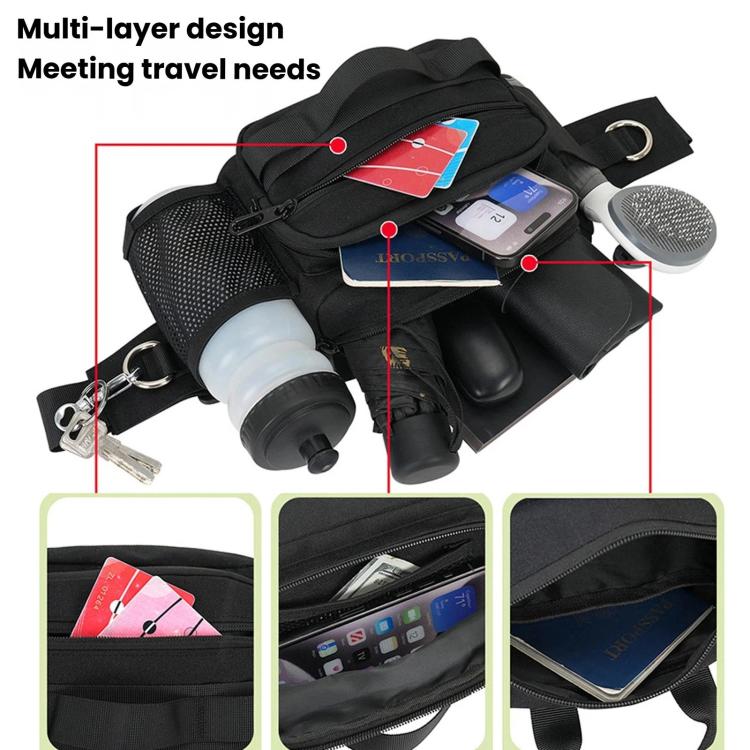 Dog Walking Bag With Leash Multifunctional Outdoor Sports Water Bottle Waist Pack