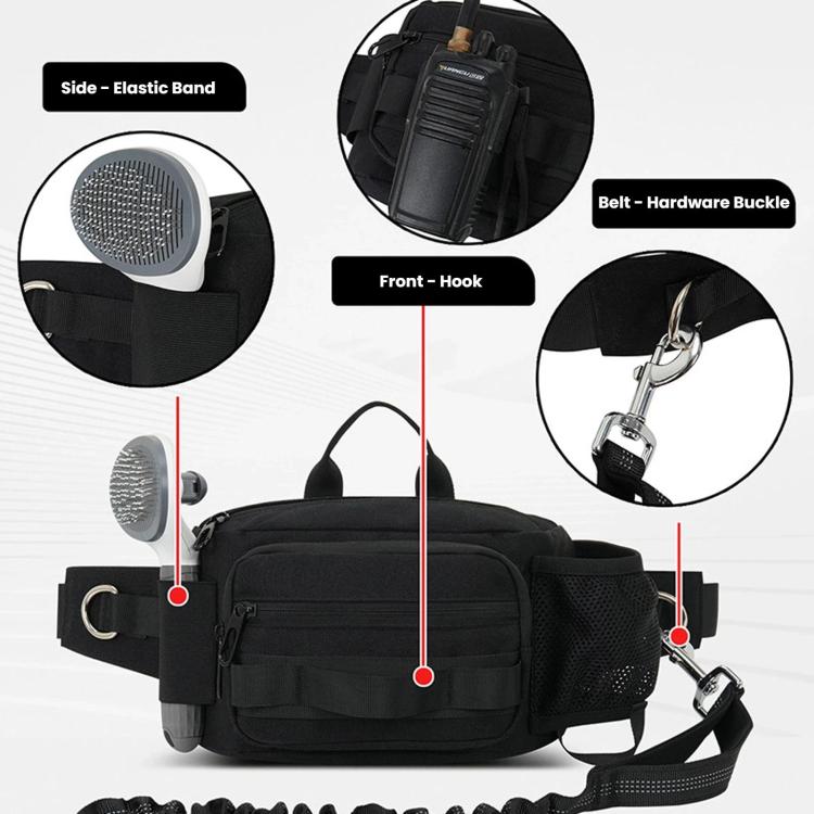 Dog Walking Bag With Leash Multifunctional Outdoor Sports Water Bottle Waist Pack