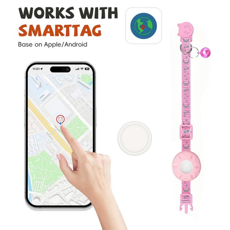 Smart Cat Tracker Collar With GPS Locator Dual System For IOS & Android Pet Tracking Device With Bell