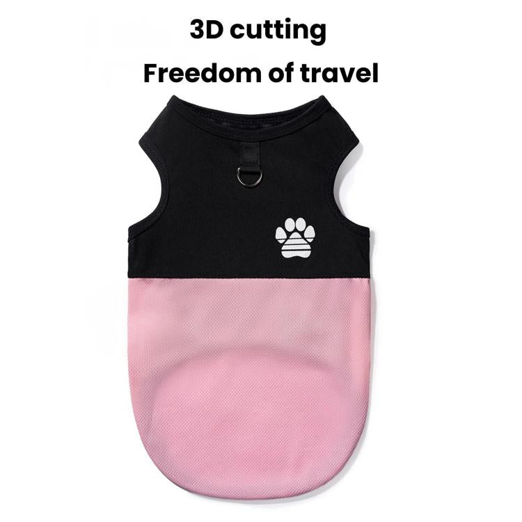 Color Block Dog Vest With Paw Print, Breathable Mesh Pet Harness Vest With Leash Attachment, XS, S, M, L, XL, 2XL