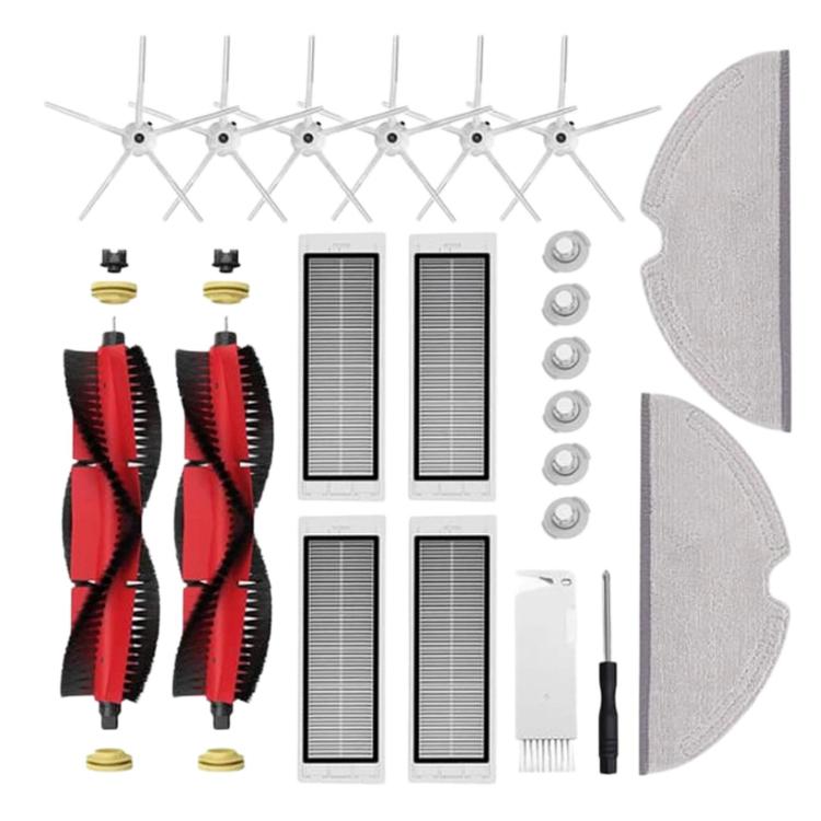 For Xiaomi Roborock S50 / S51 / S55 / S60 / S65 / S5 / S6 Robot Vacuum Cleaner Replacement Parts Removable Main Brush, 2+4+2+6+6+1 White Edge Brush, 2+4+2+6+6+1 Black Edge Brush, 2+4+3+6+6+1, 2+6+6+5+1 White Edge Brush