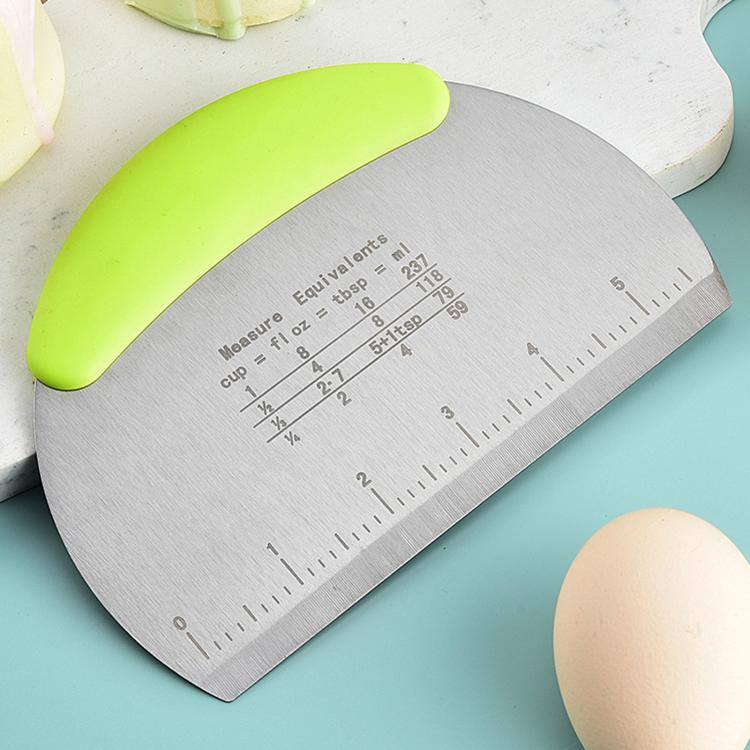 LsCook Stainless Steel Dough Cutter With Graduated Cream Scraper