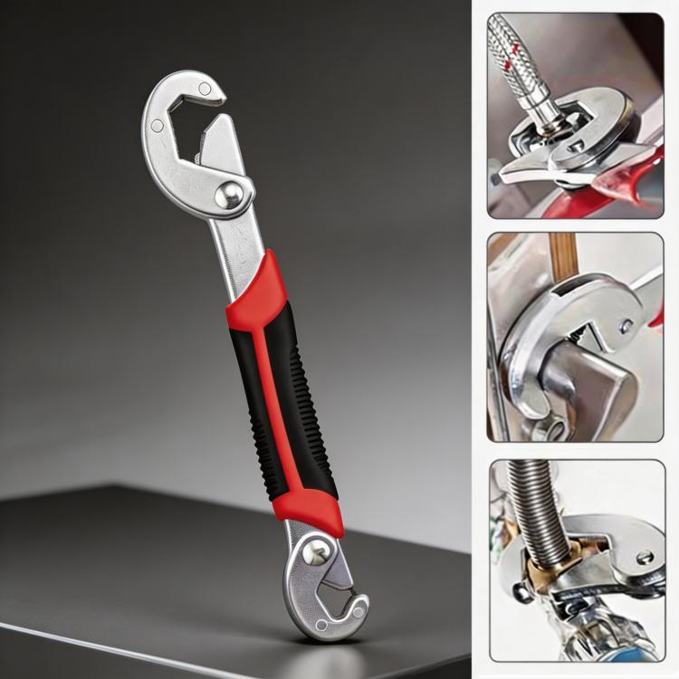 Universal Multi-Function Wrench 8-inch Adjustable Quick Spanner for 6-22mm Nuts & Bolts, Self-Adjusting Pipe Wrench for Plumbing, Repair, Automotive, Small