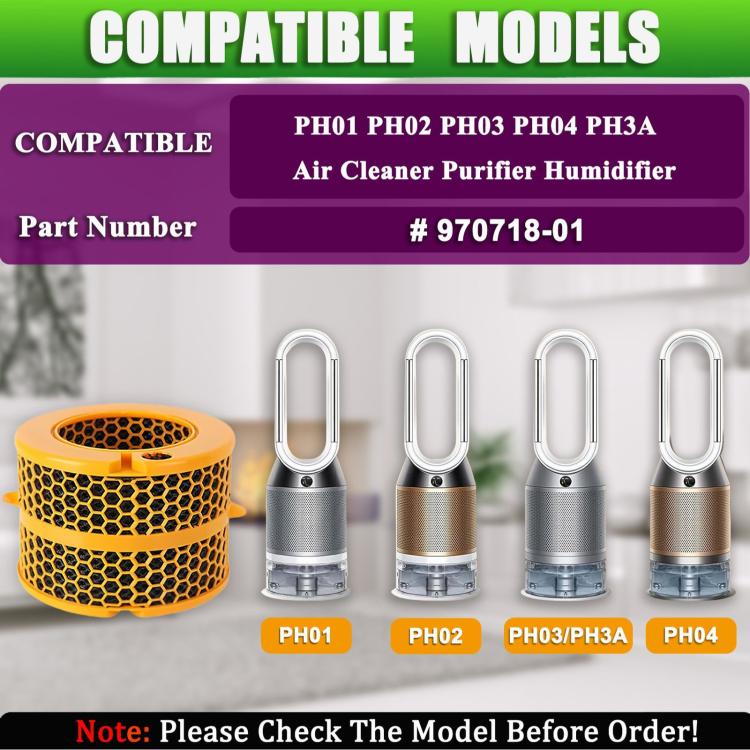 Replacement Carbon Fiber Filter For Dyson Purifier Humidify+Cool PH01 / PH02 / PH03/ PH04 / PH3A, Carbon Fiber